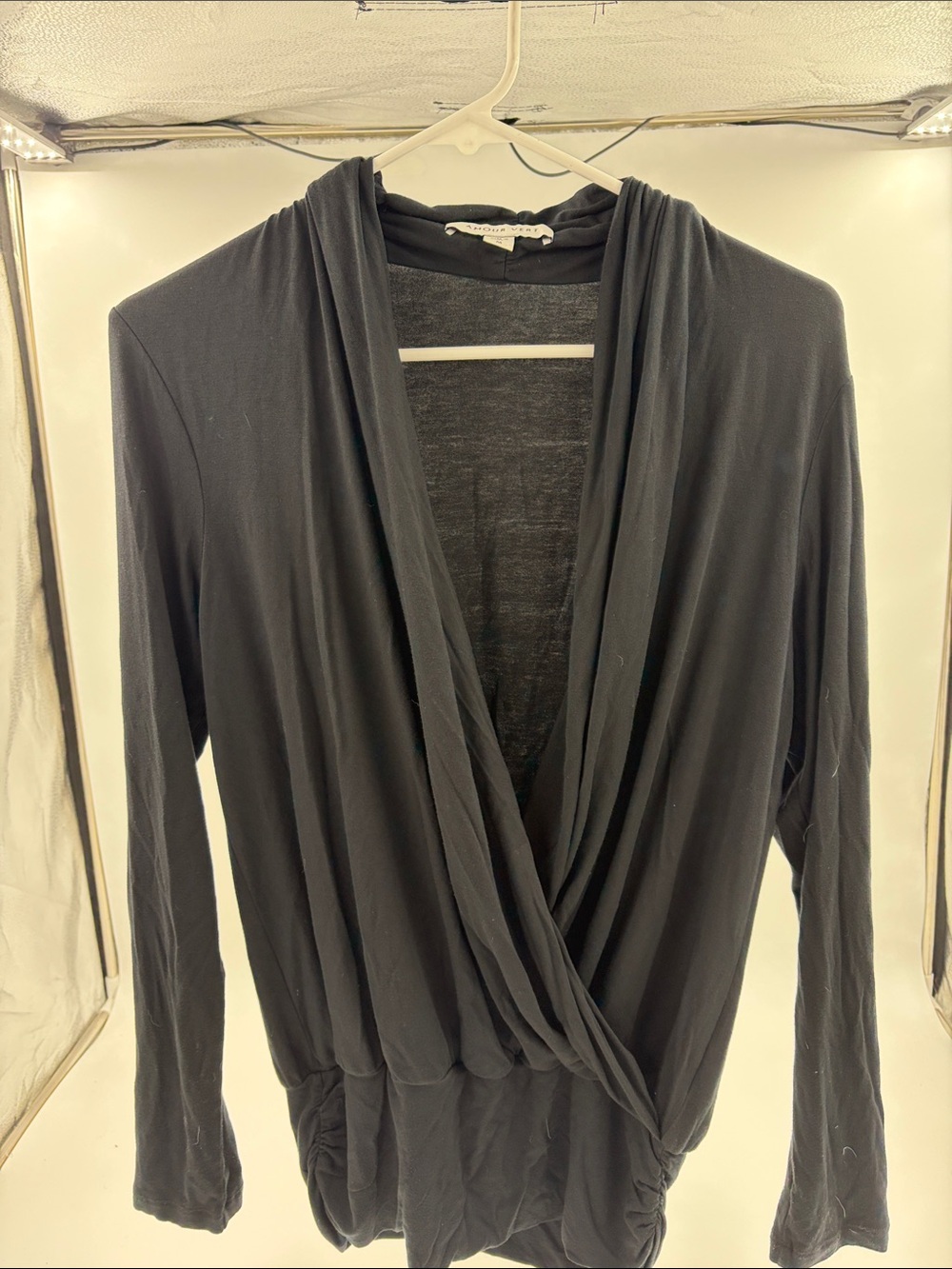 Amour Vert Black Lightweight Wrap Top - Picture 3 of 3
